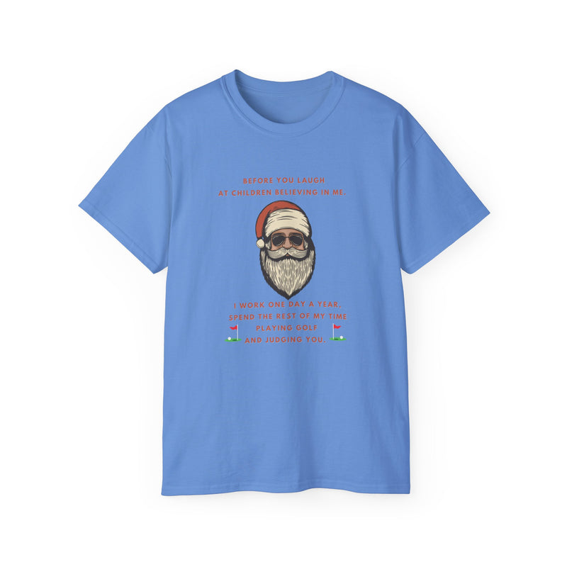 GOLFING SANTA- T Shirt (VARIETY OF COLORS)