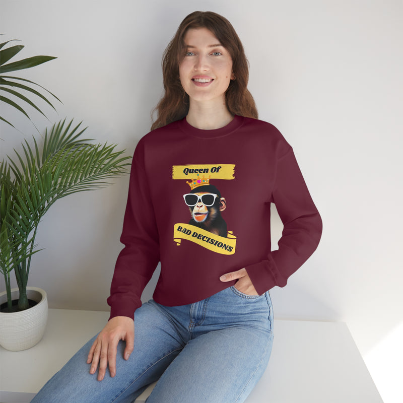 QUEEN OF BAD DECISIONS - Unisex Heavy Blend Crewneck Sweatshirt (VARIETY OF COLORS)