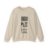 LONDON NEW YORK PARIS- Unisex Heavy Blend Crewneck Sweatshirt (VARIETY OF COLORS)