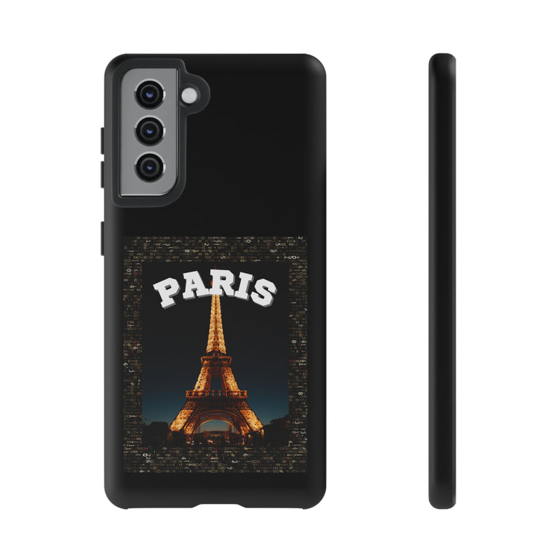 PARIS AT NIGHT- Tough Phone Cases - Fits Most Phone Sizes!! (BLACK)