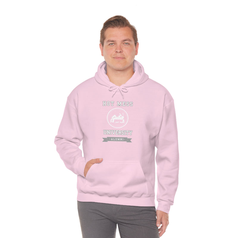 HOT MESS UNIVERSITY- Unisex Heavy Blend Hooded Sweatshirt (VARIETY OF COLORS)