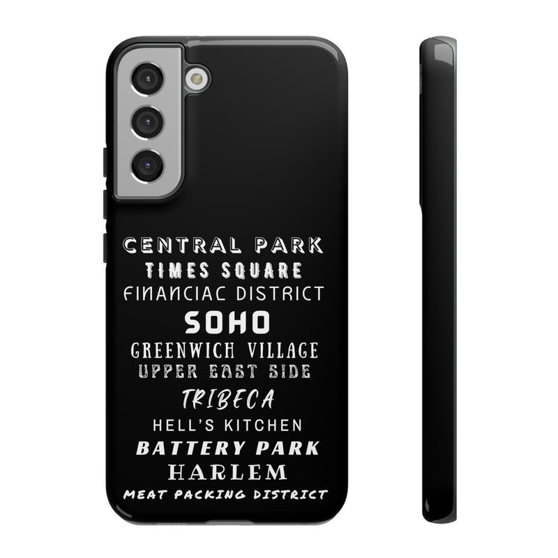 NYC NEIGHBORHOODS -Tough Phone Cases - Fits Most Phone Sizes!! (Dark GREY)