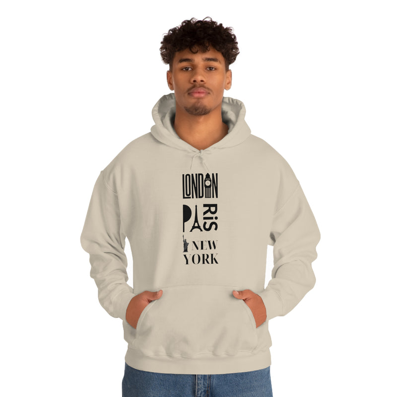 London Paris NY- Unisex Heavy Blend Hooded Sweatshirt (VARIETY OF COLORS)