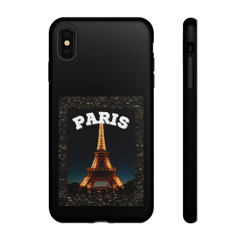 PARIS AT NIGHT- Tough Phone Cases - Fits Most Phone Sizes!! (BLACK)