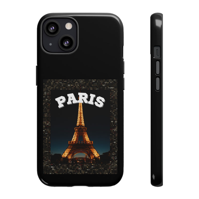 PARIS AT NIGHT- Tough Phone Cases - Fits Most Phone Sizes!! (BLACK)