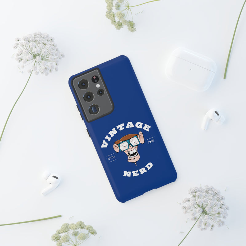 Vintage Nerd-Tough Phone Cases - Fits Most Phone Sizes!! (DARK BLUE)
