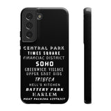 NYC NEIGHBORHOODS -Tough Phone Cases - Fits Most Phone Sizes!! (Dark GREY)