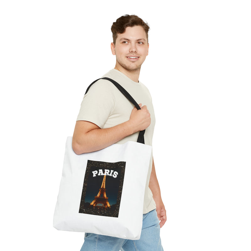 Paris At Night- AOP Tote Bag (WHITE)