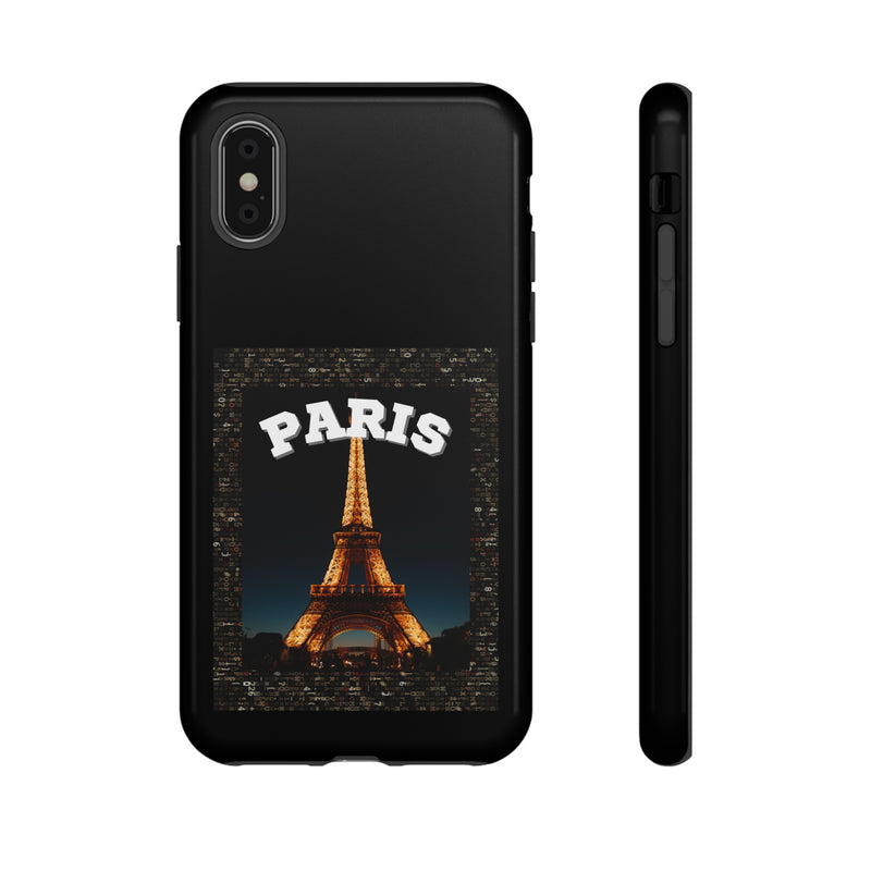 PARIS AT NIGHT- Tough Phone Cases - Fits Most Phone Sizes!! (BLACK)