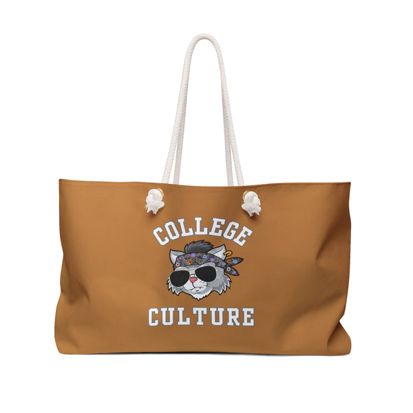 COLLEGE CULTURE- Weekender Bag (LIGHT BROWN)