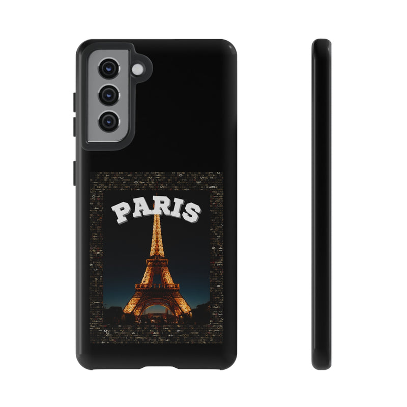 PARIS AT NIGHT- Tough Phone Cases - Fits Most Phone Sizes!! (BLACK)