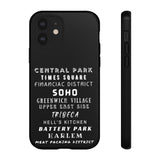 NYC NEIGHBORHOODS -Tough Phone Cases - Fits Most Phone Sizes!! (Dark GREY)