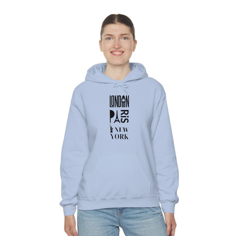 London Paris NY- Unisex Heavy Blend Hooded Sweatshirt (VARIETY OF COLORS)