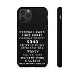 NYC NEIGHBORHOODS -Tough Phone Cases - Fits Most Phone Sizes!! (Dark GREY)