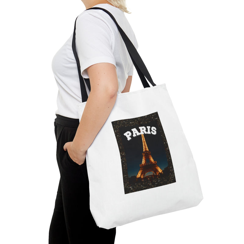 Paris At Night- AOP Tote Bag (WHITE)