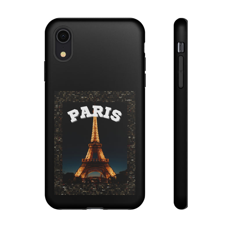 PARIS AT NIGHT- Tough Phone Cases - Fits Most Phone Sizes!! (BLACK)