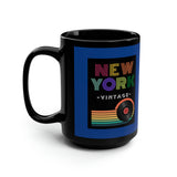 NEW YORK VINTAGE -Big Blue & Black Mug, 15oz (DARK BLUE)