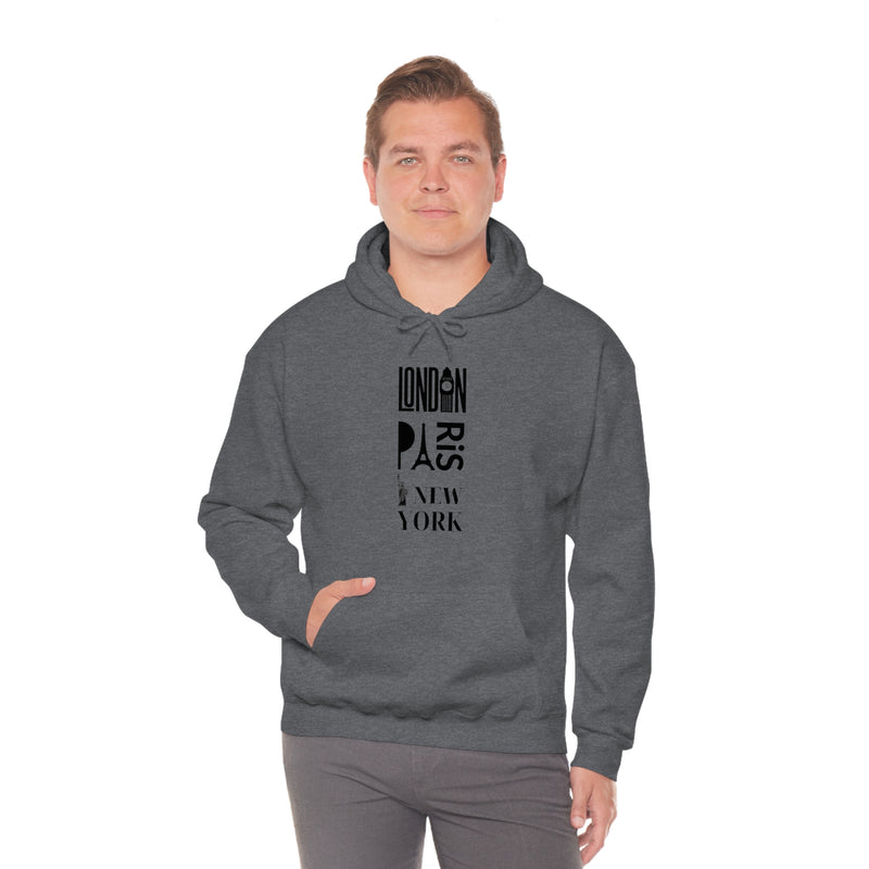 London Paris NY- Unisex Heavy Blend Hooded Sweatshirt (VARIETY OF COLORS)