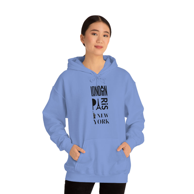 London Paris NY- Unisex Heavy Blend Hooded Sweatshirt (VARIETY OF COLORS)