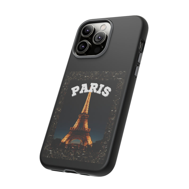 PARIS AT NIGHT- Tough Phone Cases - Fits Most Phone Sizes!! (BLACK)