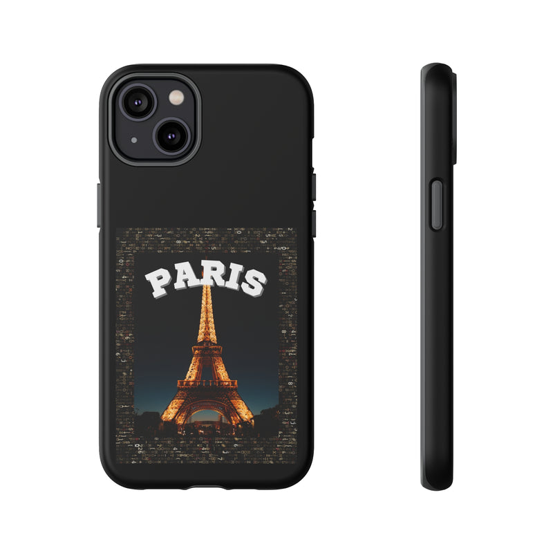 PARIS AT NIGHT- Tough Phone Cases - Fits Most Phone Sizes!! (BLACK)