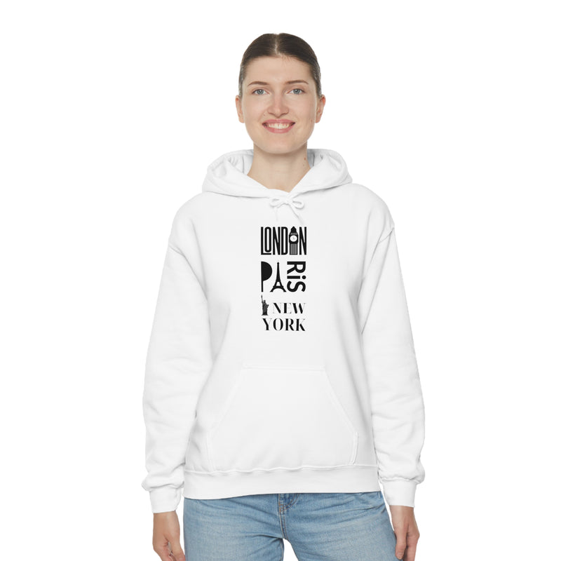 London Paris NY- Unisex Heavy Blend Hooded Sweatshirt (VARIETY OF COLORS)