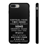 NYC NEIGHBORHOODS -Tough Phone Cases - Fits Most Phone Sizes!! (Dark GREY)