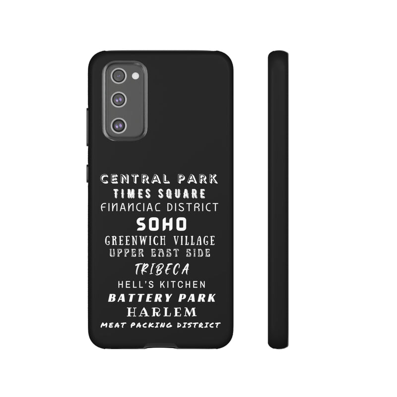 NYC NEIGHBORHOODS -Tough Phone Cases - Fits Most Phone Sizes!! (Dark GREY)