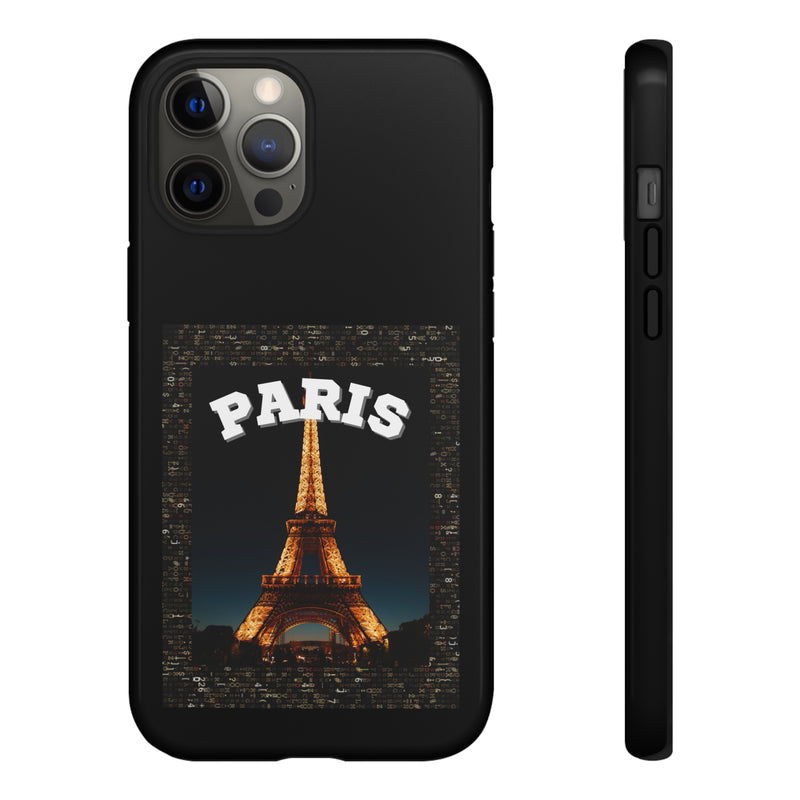 PARIS AT NIGHT- Tough Phone Cases - Fits Most Phone Sizes!! (BLACK)