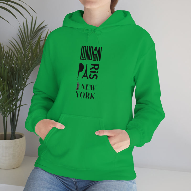 London Paris NY- Unisex Heavy Blend Hooded Sweatshirt (VARIETY OF COLORS)