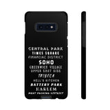 NYC NEIGHBORHOODS -Tough Phone Cases - Fits Most Phone Sizes!! (Dark GREY)