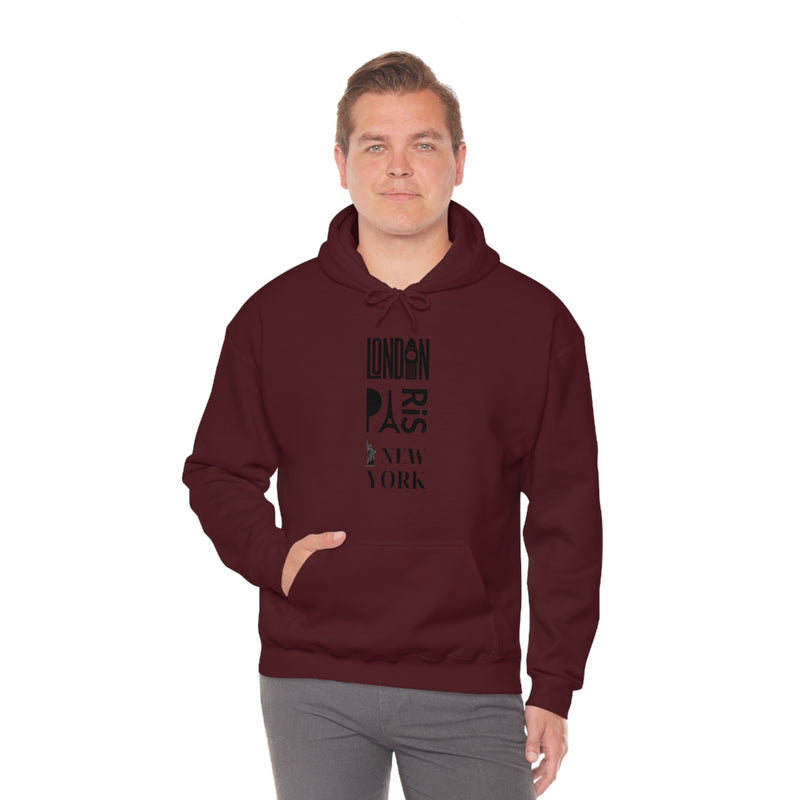 London Paris NY- Unisex Heavy Blend Hooded Sweatshirt (VARIETY OF COLORS)