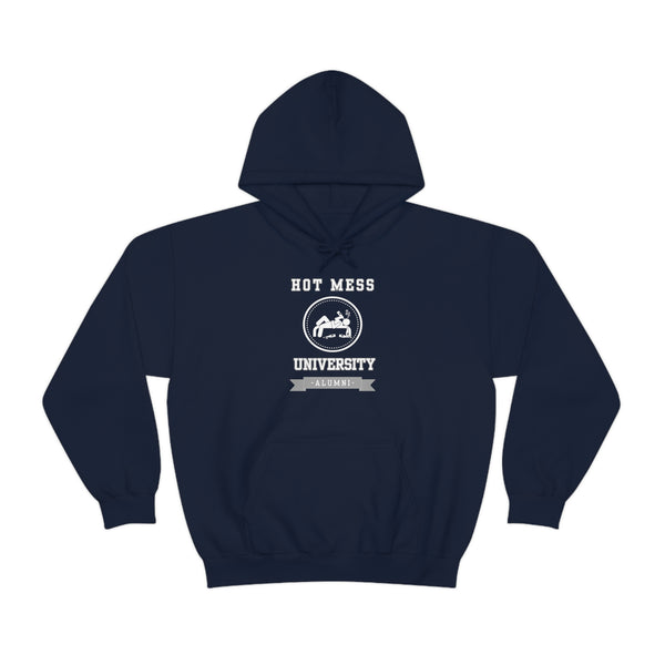 HOT MESS UNIVERSITY- Unisex Heavy Blend Hooded Sweatshirt (VARIETY OF COLORS)