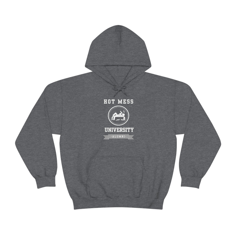 HOT MESS UNIVERSITY- Unisex Heavy Blend Hooded Sweatshirt (VARIETY OF COLORS)