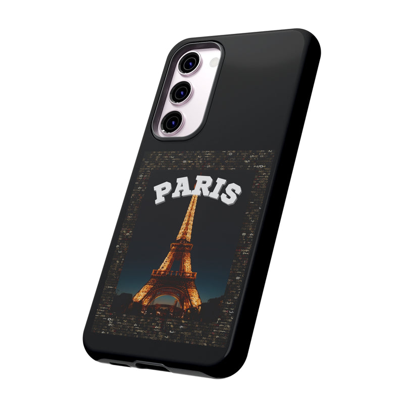 PARIS AT NIGHT- Tough Phone Cases - Fits Most Phone Sizes!! (BLACK)