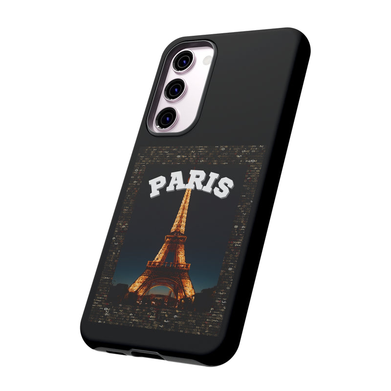 PARIS AT NIGHT- Tough Phone Cases - Fits Most Phone Sizes!! (BLACK)