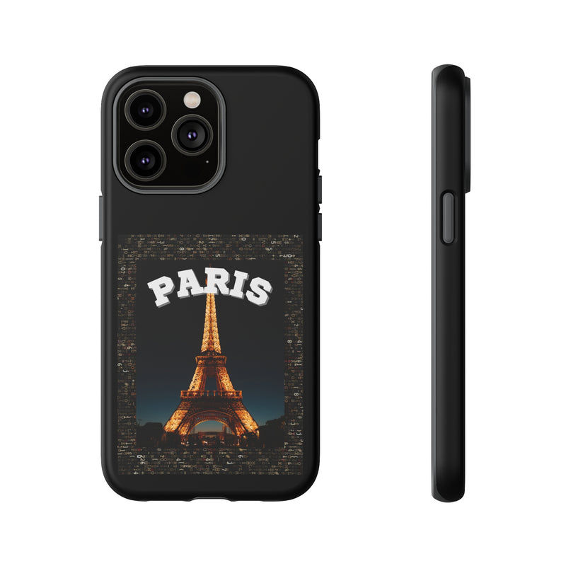 PARIS AT NIGHT- Tough Phone Cases - Fits Most Phone Sizes!! (BLACK)