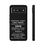 NYC NEIGHBORHOODS -Tough Phone Cases - Fits Most Phone Sizes!! (Dark GREY)