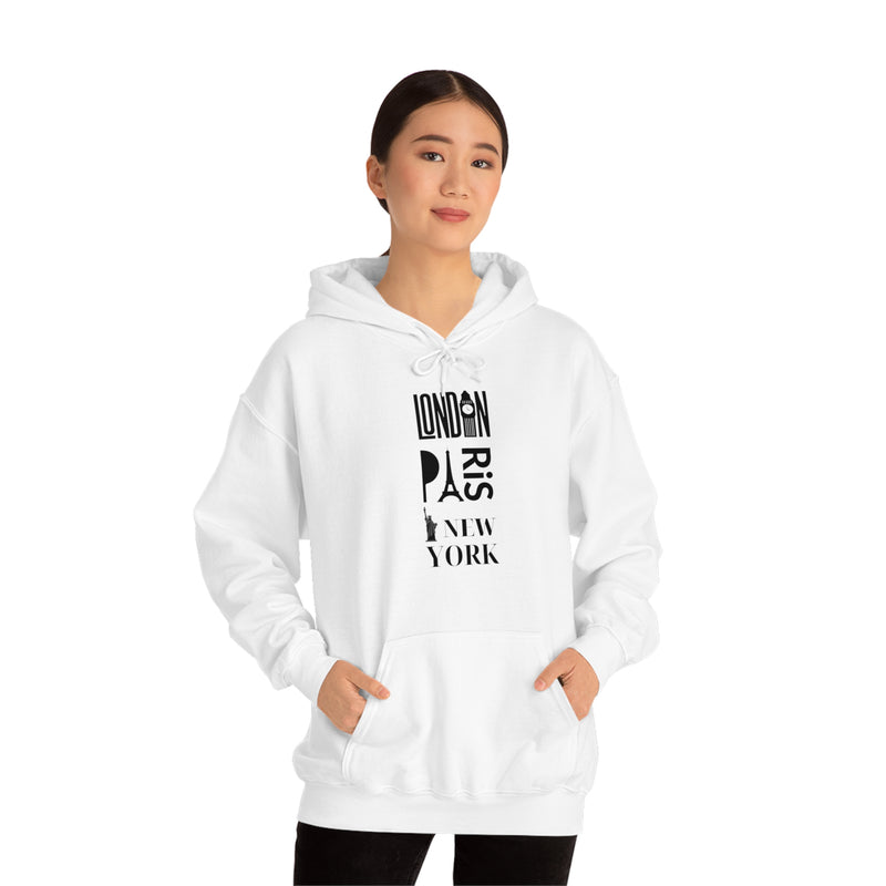 London Paris NY- Unisex Heavy Blend Hooded Sweatshirt (VARIETY OF COLORS)