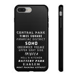 NYC NEIGHBORHOODS -Tough Phone Cases - Fits Most Phone Sizes!! (Dark GREY)