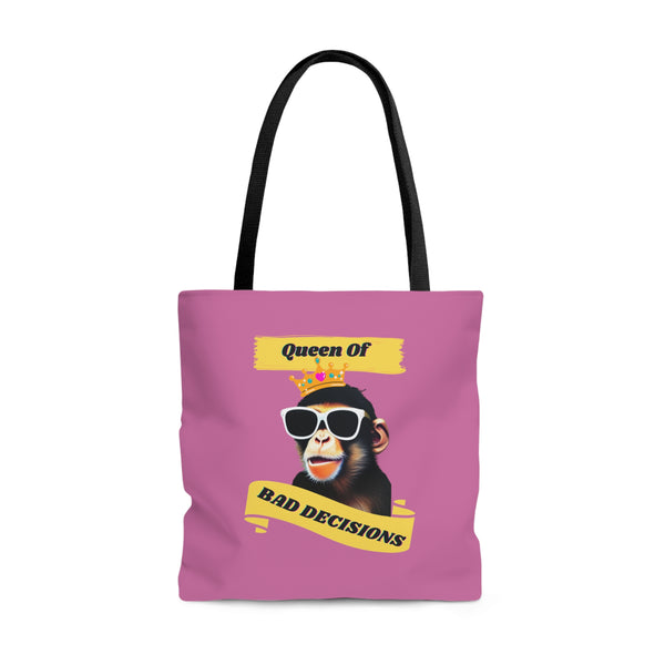 QUEEN OF BAD DECISIONS - AOP Tote Bag (PINK)