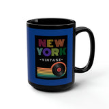 NEW YORK VINTAGE -Big Blue & Black Mug, 15oz (DARK BLUE)