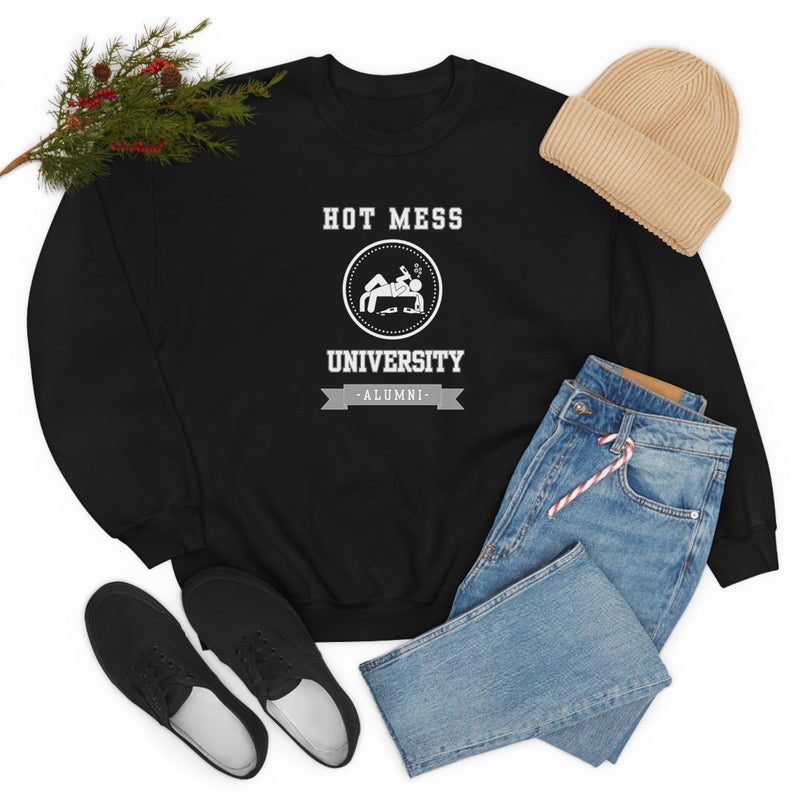 HOT MESS UNIVERSITY- Unisex Heavy Blend Crewneck Sweatshirt (VARIETY OF COLORS)