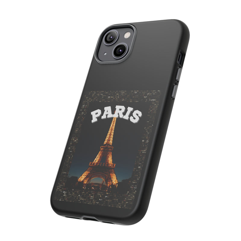 PARIS AT NIGHT- Tough Phone Cases - Fits Most Phone Sizes!! (BLACK)