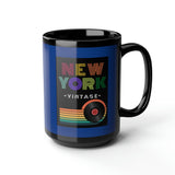 NEW YORK VINTAGE -Big Blue & Black Mug, 15oz (DARK BLUE)