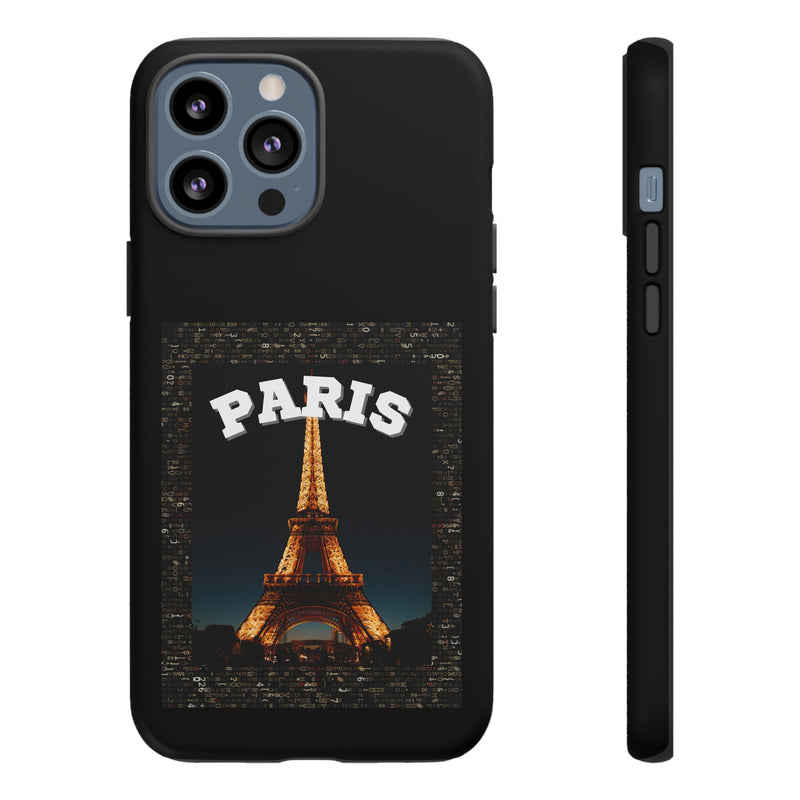 PARIS AT NIGHT- Tough Phone Cases - Fits Most Phone Sizes!! (BLACK)