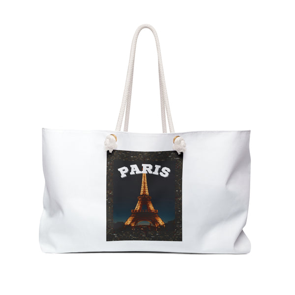 Paris At Night- Weekender Bag (WHITE)