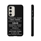 NYC NEIGHBORHOODS -Tough Phone Cases - Fits Most Phone Sizes!! (Dark GREY)