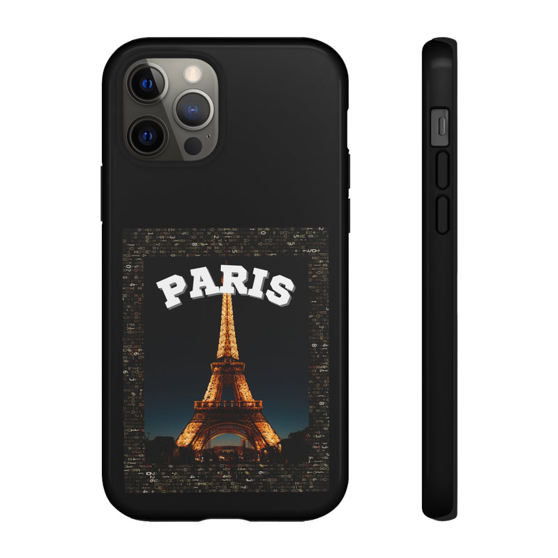 PARIS AT NIGHT- Tough Phone Cases - Fits Most Phone Sizes!! (BLACK)