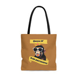 QUEEN OF BAD DECISIONS - AOP Tote Bag (LIGHT BROWN)